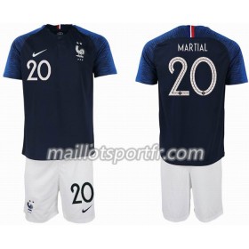 Maillot de Foot France MARTIAL 20 2 star Enfant Domicile Coupe du monde 2018